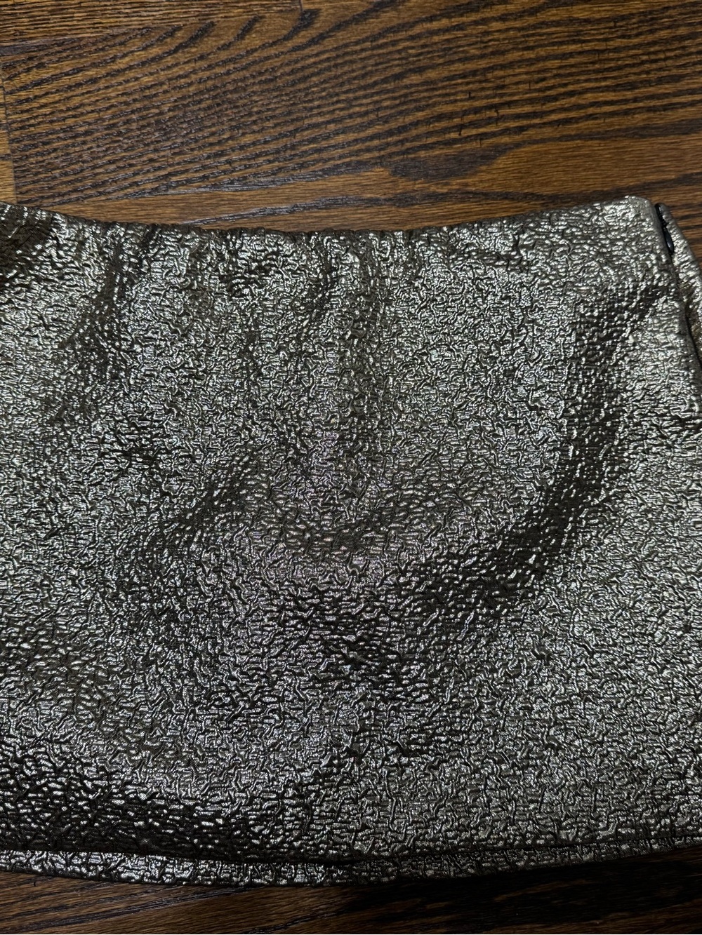 Abercrombie & Fitch Metallic Textured Mini Skirt in Silver-Black